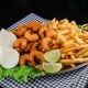 Camarão com Fritas e Palmito